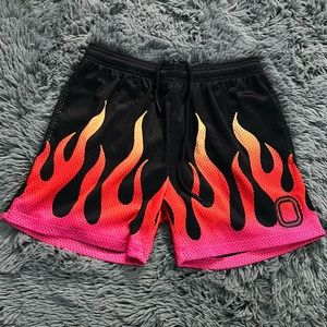 Overtime colorful fire shorts Adult small